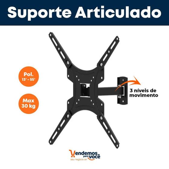 Imagem de Suporte Articulado p/ TV Pro Eletronic PQST-AT55/02 3 Movimentos