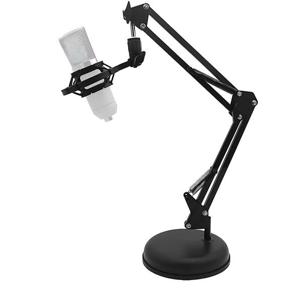 Imagem de Suporte Articulado Para Microfone + Aranha Shock Mount Preto