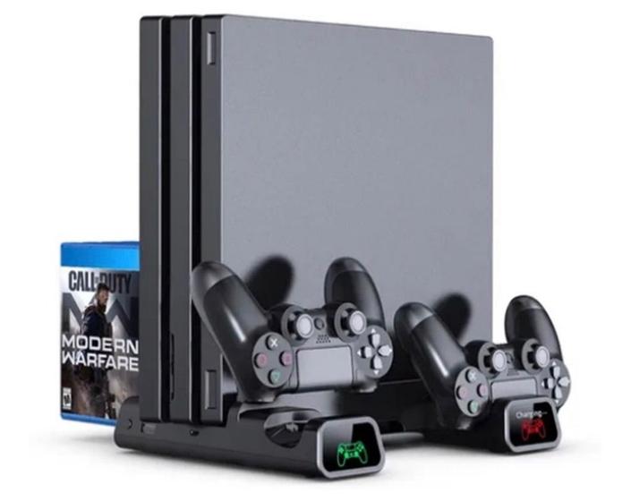 Imagem de Suporte Base Carregamento Controle PS4 Slim / Pro Base Vertical Console Cooler