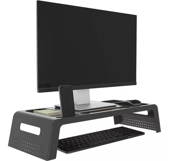 Imagem de Suporte Base para Monitor ou Notebook Linha Office Maxcril com Organizador e Compartimentos Internos