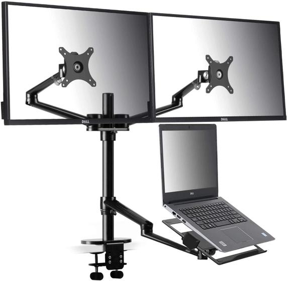 Suporte/Braço Articulado P/2 Monitores E Notebook Menor preço em Suporte/Braço Articulado P/2 Monitores E Notebook