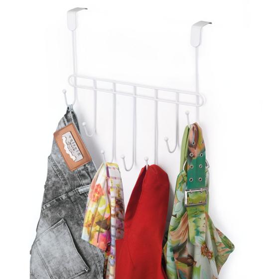 Imagem de Suporte Cabideiro de Porta com 7 Ganchos para Roupas Toalhas Organizador Quarto Banheiro Arthi