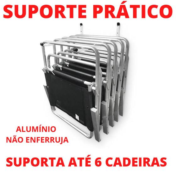 Imagem de Suporte cadeira de praia fixo aluminio branco - home varais