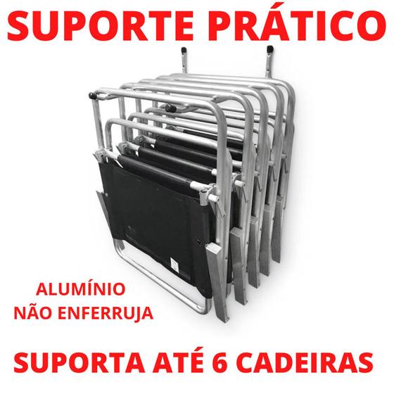 Imagem de Suporte cadeira de praia fixo aluminio natural - home varais