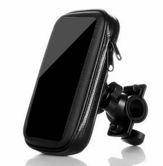 Imagem de Suporte Capa para Celular 5.5" Universal Guidão Moto Motocicleta Bike Bicicleta Gps Impermeável A Prova Dagua