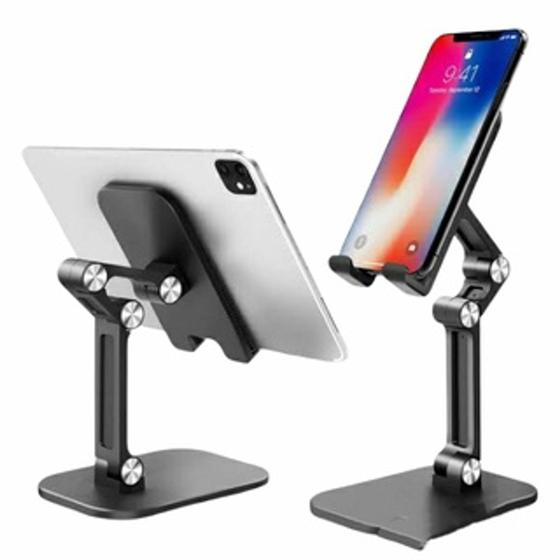 Suporte Celular e Tablet de Mesa Dobrável Articulado S002 Menor preço em Suporte Celular e Tablet de Mesa Dobrável Articulado S002