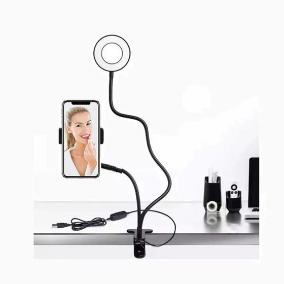 Imagem de Suporte Celular, Mesa Luminária Ring Light Led Selfie