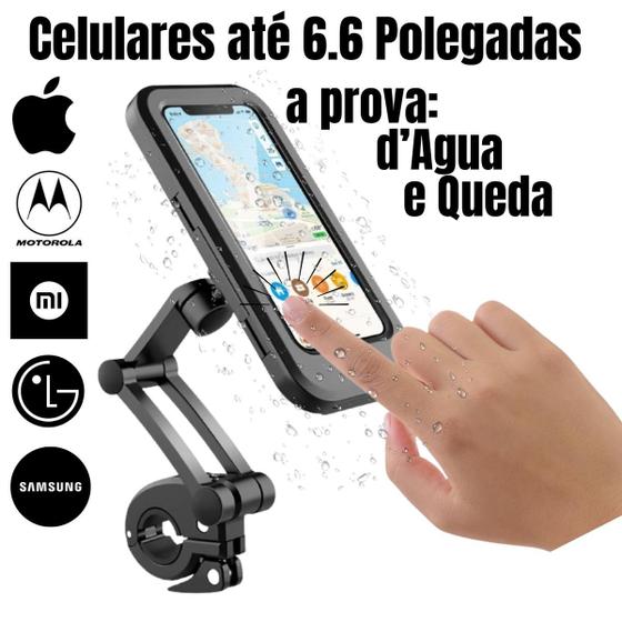 Imagem de Suporte Celular Moto Bicicleta Á Prova Dágua  Acessórios para Moto 360 Articulado 6.6 Pol Universal