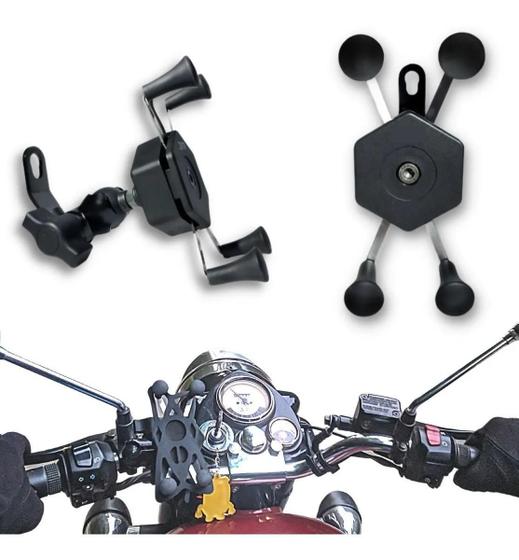 Imagem de Suporte Celular Moto Carregador Universal Usb Suporte Gps