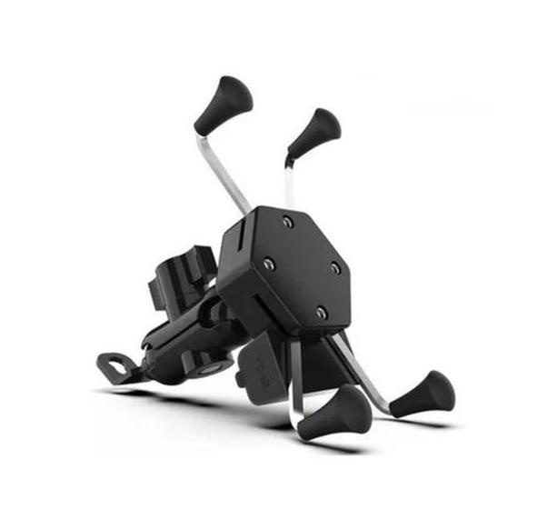 Imagem de Suporte Celular Moto Com Carregador Universal Usb Garra