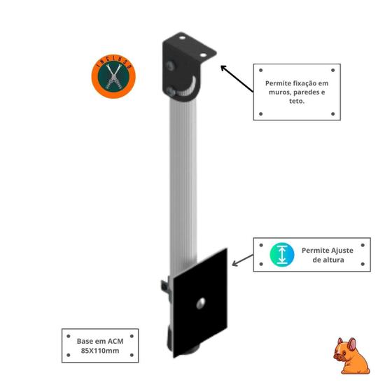 Suporte CFTV Base Câmeras Dome/Bullet/Sensor - 70cm Menor preço em Suporte CFTV Base Câmeras Dome/Bullet/Sensor - 70cm