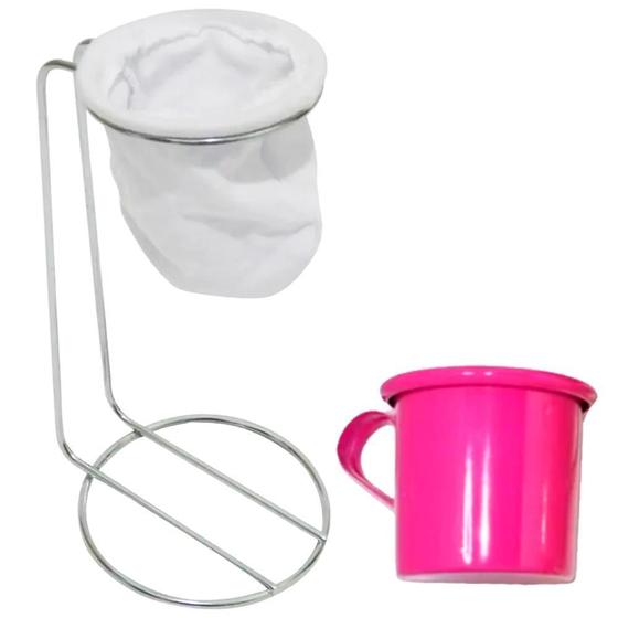 Imagem de Suporte Coador De Café Cromado E Caneca Decor - Rosa Pink