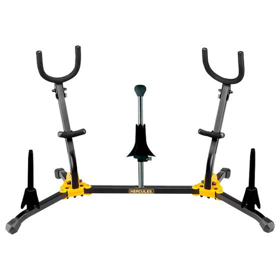 Imagem de Suporte combinado duplo p/ sax alto/tenor/soprano e flauta/clarinete hercules ds-538b