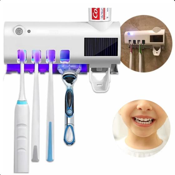 Imagem de Suporte Compacto para Escovas com Luz UV e Dispenser