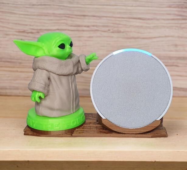 Imagem de Suporte compativel com Alexa Echo POP Baby Yoda Mandalorian Star Wars Disney