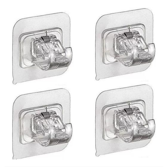 Imagem de Suporte Cortina Varão Dupla Face adesivo Toalhas e Objetos 8, 6, 4, 2 unidades