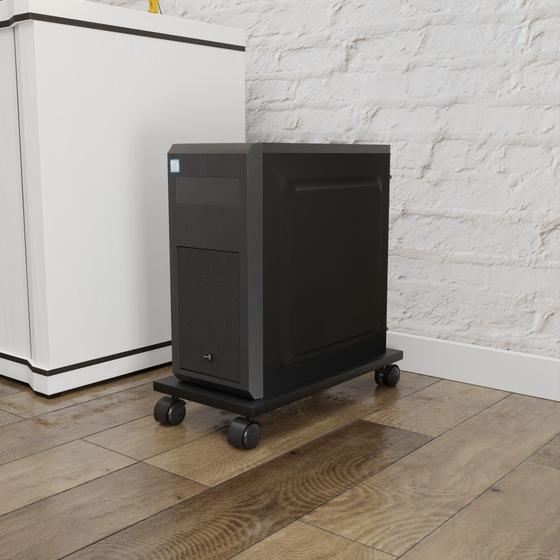 Suporte Cpu Prancha Base Com Rodinhas 40x20 Escritório Preto é boa?