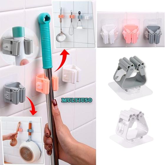 Imagem de Suporte de Banheiro para Vassouras e Rodo Suporte Gancho de Cozinha Banheiro Racks