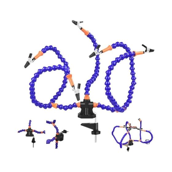 Imagem de Suporte de Braço Flexível para Solda Newacalox - Ajudante Manual com Clip de Mesa para PCB