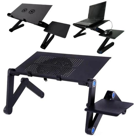 Imagem de Suporte De Cama Sofá Mesa Articulada Com Espaço para Mousepad Notebook Preto