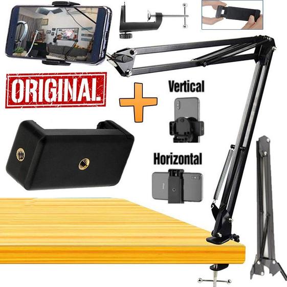 Suporte de Celular Com Braço Articulado Flexível Ajustado Pedestal Para ...