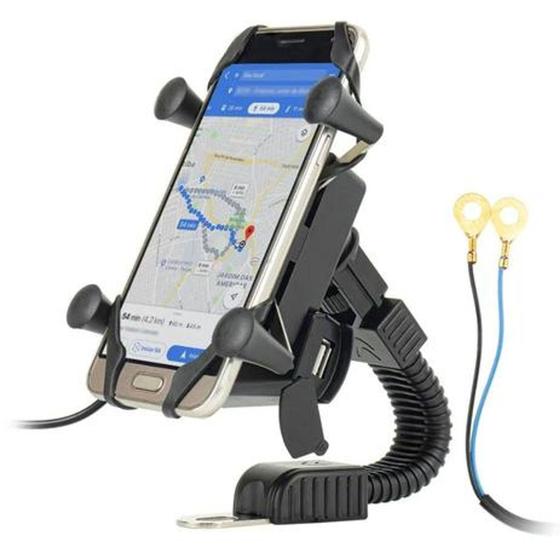 Imagem de Suporte De Celular Com Carregador Universal Para Moto - It-Blue