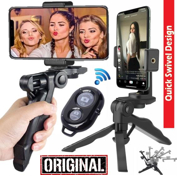 Imagem de Suporte de Celular Estabilizador Steadicam Tripé Bastão Mão Selfie Rotativo 360 Graus Vertical Horizontal Câmera