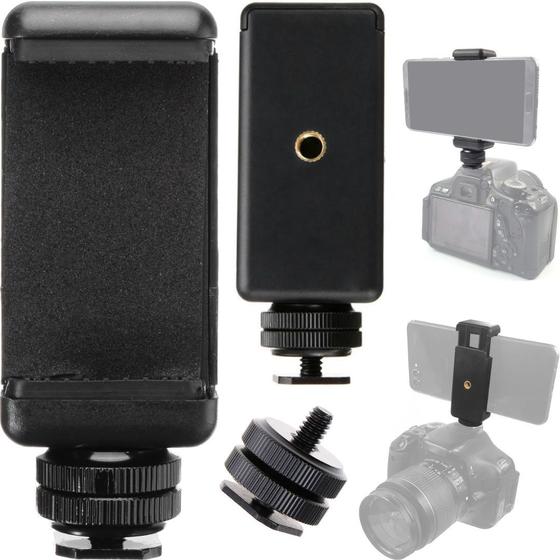 Imagem de Suporte de Celular Para Câmera Dslr Sapata Clipe Holder Smartphone