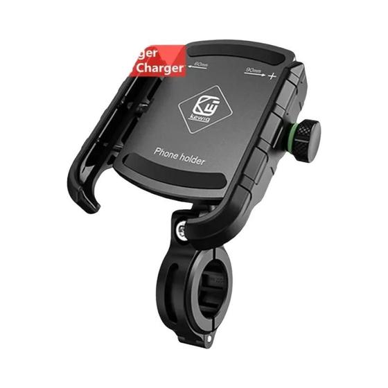 Imagem de Suporte de Celular para Motocicleta com Carregamento Sem Fio e USB Rápido