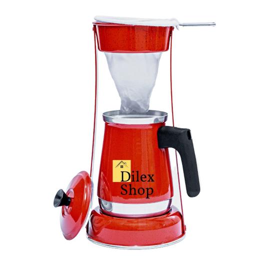 Suporte De Coador De Café Bule Vermelho Retro Em Alumínio Menor preço em Suporte De Coador De Café Bule Vermelho Retro Em Alumínio
