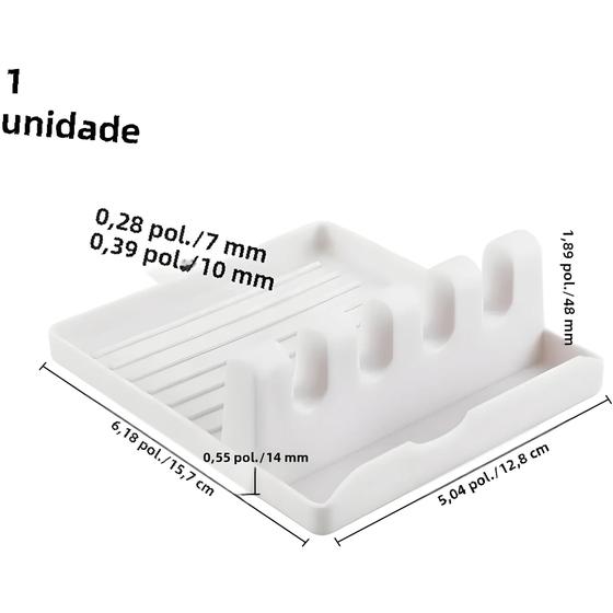 Imagem de Suporte De Descanso De Pincel De Pintura De Plástico Branco Bandeja De Gotejamento De 4 Slots Para