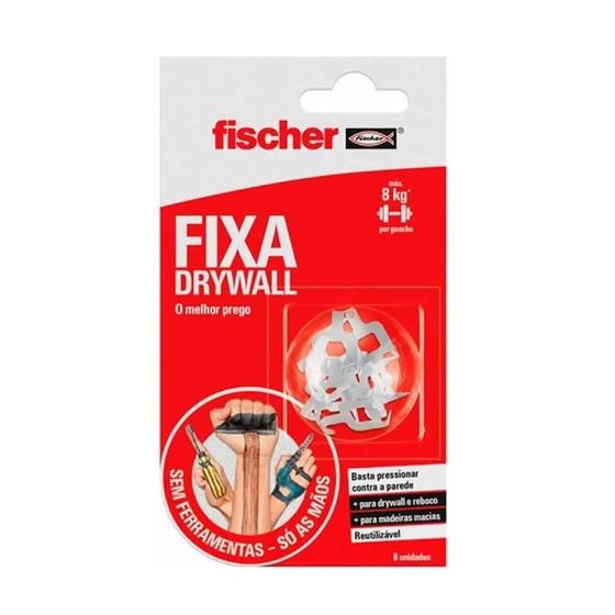 Imagem de Suporte De Fixação Removível Fischer - Fixa Drywal C/ 08 Un