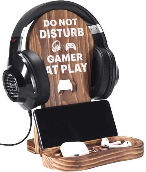 Imagem de Suporte de fone de ouvido Gamer OCCdesign Funny Design Pine Wood