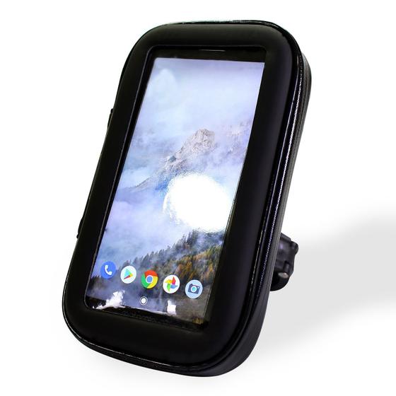 Imagem de Suporte De Guidão Para Celular Para Bicicleta E Moto Case Impermeável Com Fechamento Em Zíper