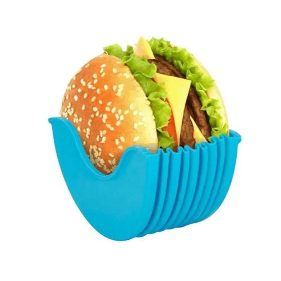 Imagem de Suporte de Hambúrguer Lanches de Silicone Reutilizável