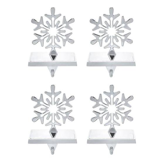 Imagem de Suporte de meias de Natal Ulico Snowflake, conjunto de 4 metais