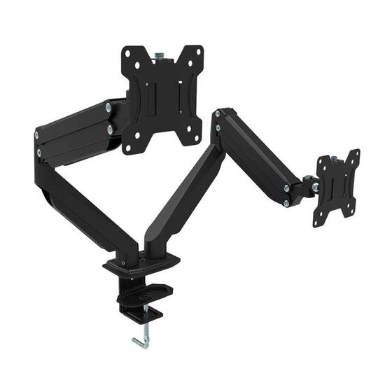 Imagem de Suporte De Mesa Articulado Duplo Multi, Para Monitores de Até 32, com Ajuste de Altura, Preto - AC37
