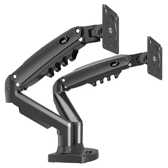 Suporte de Mesa Articulado para 2 Monitores de 17" a 35", ELG, Ajuste de altura com Pistão a Gás - F160N Menor preço em Suporte de Mesa Articulado para 2 Monitores de 17" a 35", ELG, Ajuste de altura com Pistão a Gás - F160N