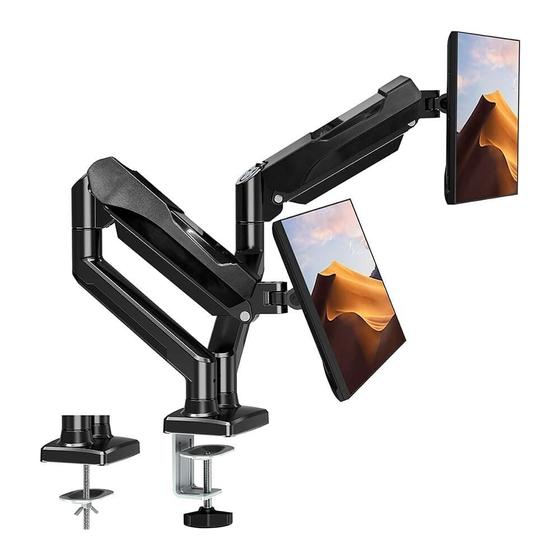 Imagem de Suporte de Mesa Articulado para 2 Monitores de até 32" Fitter, Ajuste com Pistão a Gás, VESA, Preto - F16