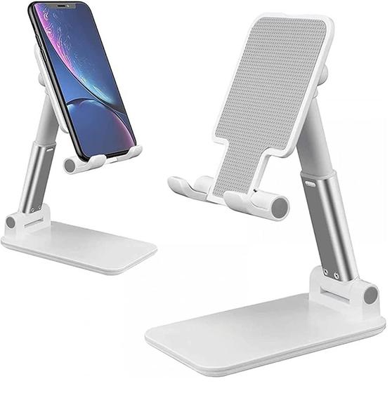 Imagem de Suporte de mesa para celular regulável antiderrapante Branco