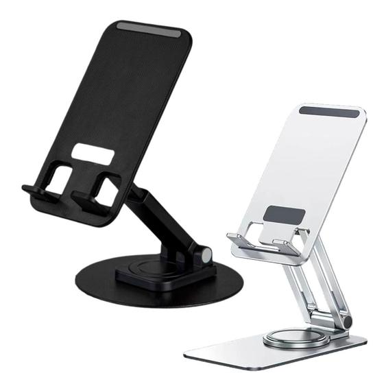 Imagem de Suporte de Mesa Premium para Celular Tablet, Rotação 360, Ajustável, Dobrável, Retrátil