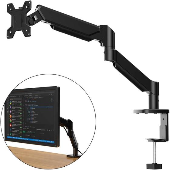 Suporte De Monitor Articulado Mola A Gás 12" a 32" Até 10kg Preto Menor preço em Suporte De Monitor Articulado Mola A Gás 12" a 32" Até 10kg Preto