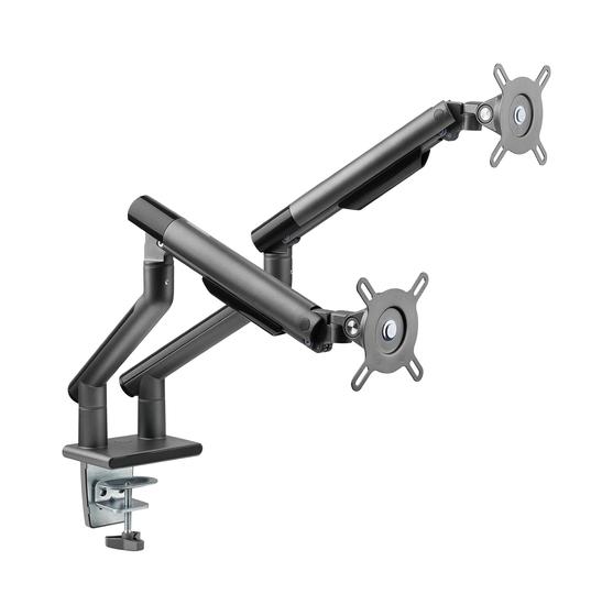 Imagem de Suporte de Monitor Duplo para Mesa POUT E12 - Braço Articulado (9 a 9,8 kg)