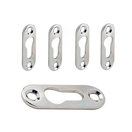 Imagem de Suporte De Nicho Tipo Presilha Plano Com Furo Escareado Metálico Zinco Branco (Kit Com 100 Un)