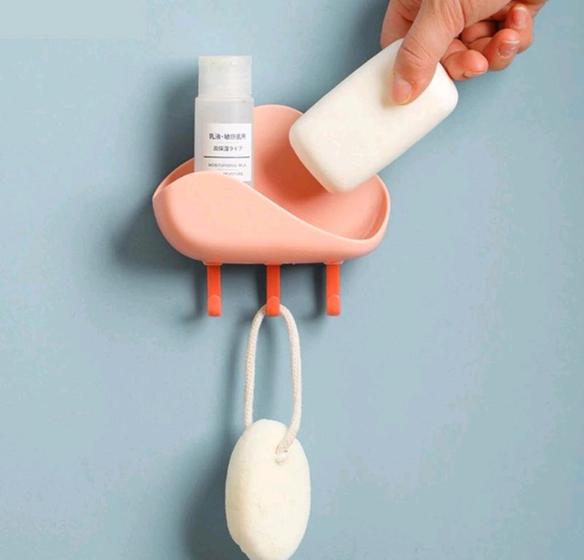 Imagem de Suporte de parede com nuvens suporte de sabonete com ganchos multifuncional para cozinha