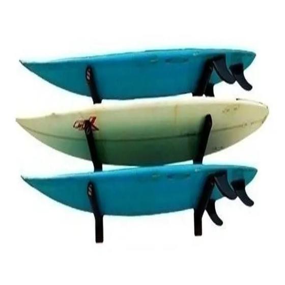 Imagem de Suporte De Parede Madeira Para 3 Pranchas De Surf