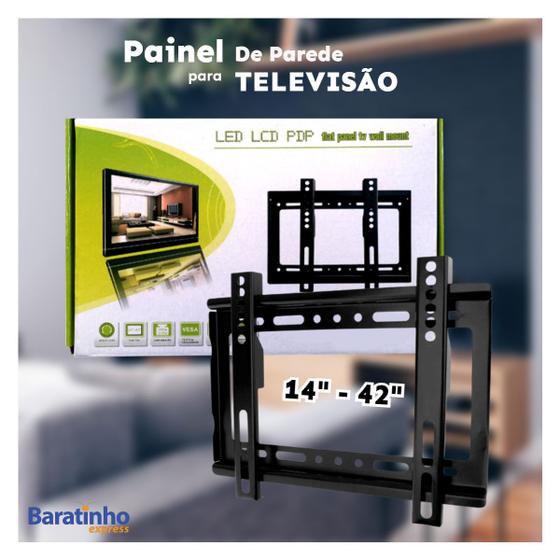 Imagem de Suporte De Parede Painel Para Tv Monitor LCD 14" a 42" Preto