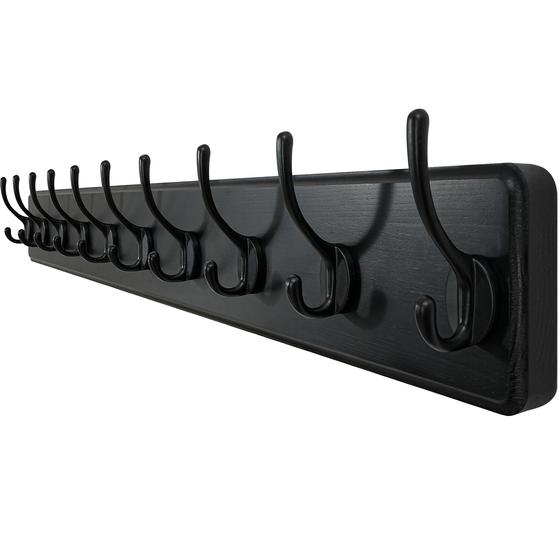 Imagem de Suporte de Parede para Cabides WEBI (98,2 cm) - 10 Ganchos Pretos