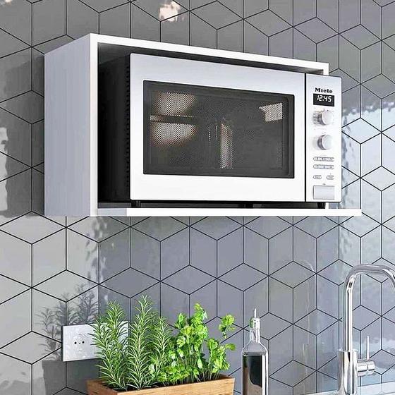 Imagem de Suporte de parede para microondas em MDF - Cozinha moderna