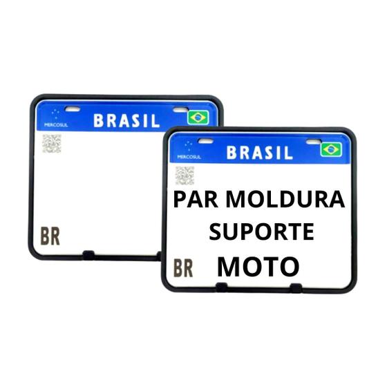 Imagem de Suporte de Placa Antigo Mercosul 2 Peças Moldura de Moto Proteçao Segurança Acessorio Automotivo